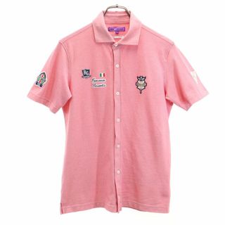 BEAMS - ビームスゴルフ 日本製 ゴルフ 半袖 シャツ S ピンク BEAMS GOLF 鹿の子 メンズ 古着 【240331】