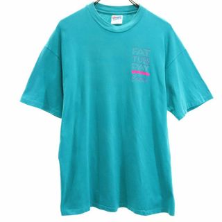 ヘインズ(Hanes)のヘインズ 90s USA製 オールド バックプリント 半袖 Tシャツ L グリーン Hanes BEEFY-T メンズ 古着 【240331】 メール便可(Tシャツ/カットソー(半袖/袖なし))