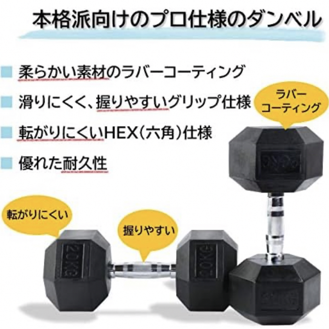FitElite(フィットエリート) HEXダンベル 20kg スポーツ/アウトドアのトレーニング/エクササイズ(トレーニング用品)の商品写真