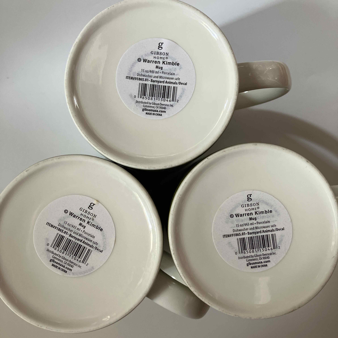 新品 陶器製マグカップ 3個セット ギブソン社 ウォーレン 新品 陶器製マグカップ 3個セット ギブソン社 ウォーレン