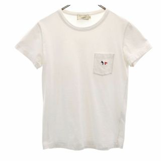 メゾンキツネ(MAISON KITSUNE')のメゾンキツネ 半袖 Tシャツ S ホワイト MAISON KITSUNE ポケT メンズ 古着 【240331】 メール便可(Tシャツ/カットソー(半袖/袖なし))