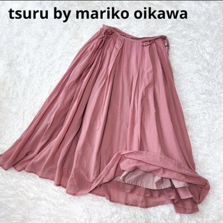 ツルバイマリコオイカワ(TSURU by Mariko Oikawa)のツルバイマリコオイカワ　ラップスカート　フレアロングスカート　ふんわり　ピンク(ロングスカート)