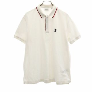 バーバリー(BURBERRY)のバーバリーロンドン 半袖 ポロシャツ XL ホワイト BURBERRY LONDON 鹿の子 メンズ 古着 【240331】(ポロシャツ)