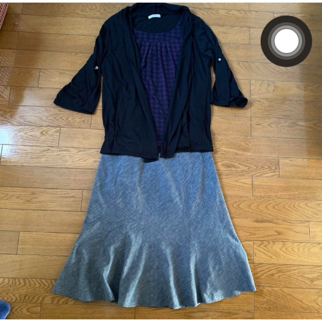 スカート　カットソー　セット レディースのスカート(ひざ丈スカート)の商品写真