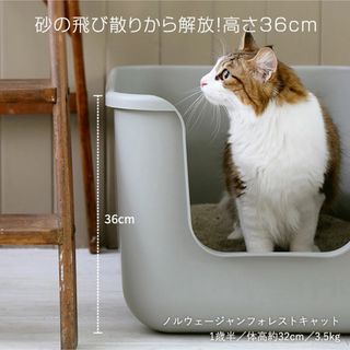 ONEKOSAMA 猫用トイレ グレー beauty(猫)