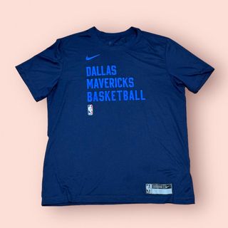 ナイキ(NIKE)のダラスマーベリックス4シーズン選手支給品プラクティスTシャツLサイズネイビー(バスケットボール)