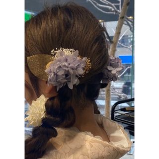 髪飾りセット　ドライフラワー　結婚式　成人式　前撮り　二次会　ウェディング(ヘアアクセサリー)