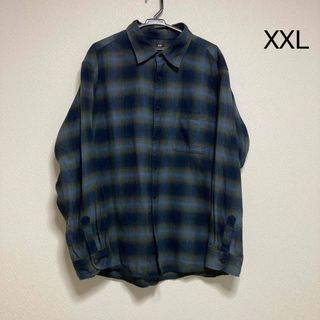 ユニクロ(UNIQLO)のユニクロ オンブレチェック チェック シャツ ネルシャツ アメカジ 長袖 XXL(シャツ)