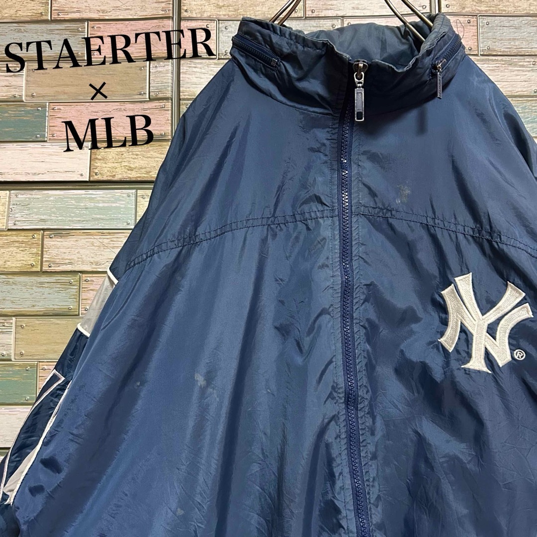 STARTER(スターター)のスターター×MLB ヤンキース　ナイロンジャケット　ビッグ刺繍ロゴ メンズのジャケット/アウター(ナイロンジャケット)の商品写真