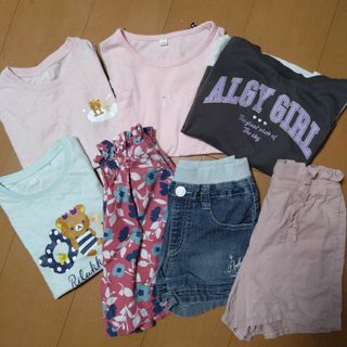 ユニクロ(UNIQLO)の女の子　130　夏服　まとめ売り(Tシャツ/カットソー)