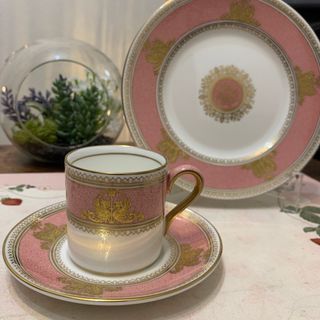 ウェッジウッド(WEDGWOOD)の希少　ウェッジウッド  コロンビア　パウダー　ピンク　デミタスカップ　プレート(食器)