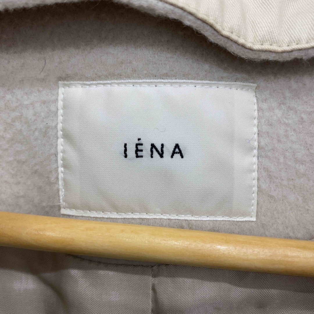 IENA(イエナ)のIENA イエナ レディース ノーカラーコート　フード取り外し　毛100％　ベージュ レディースのジャケット/アウター(ノーカラージャケット)の商品写真