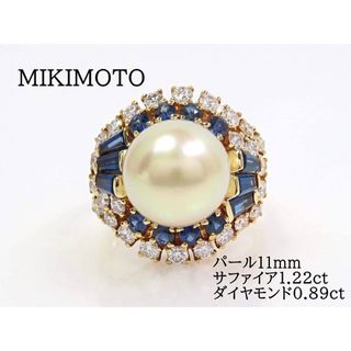 ミキモト(MIKIMOTO)のMIKIMOTO ミキモト K18 パール サファイア ダイヤモンド リング(リング(指輪))