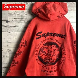 シュプリーム(Supreme)の【オール刺繍デザイン】シュプリーム☆ 般若 刺繍入り 肉厚パーカー(その他)