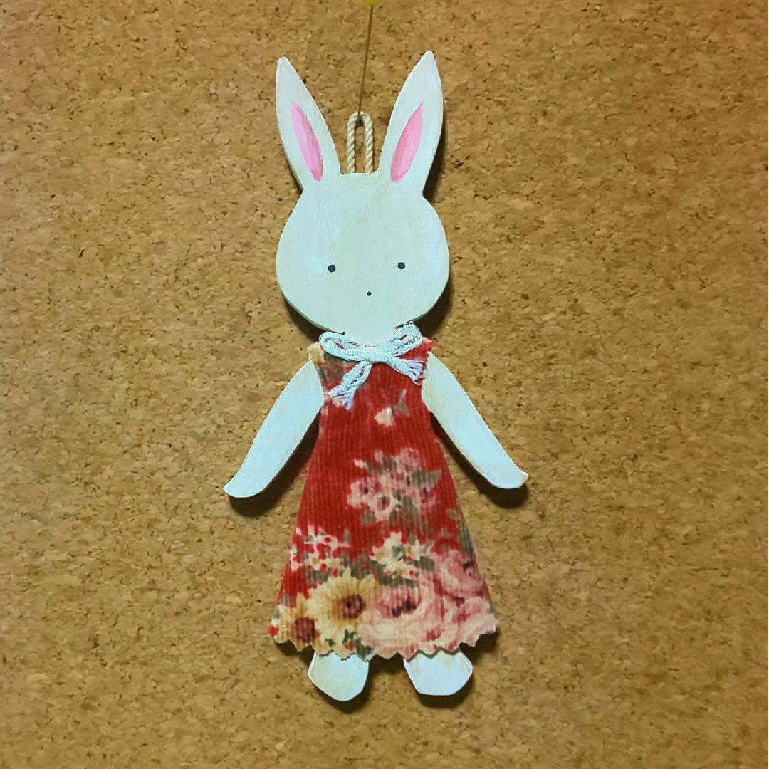 ウサギの壁飾り ハンドメイドのインテリア/家具(インテリア雑貨)の商品写真