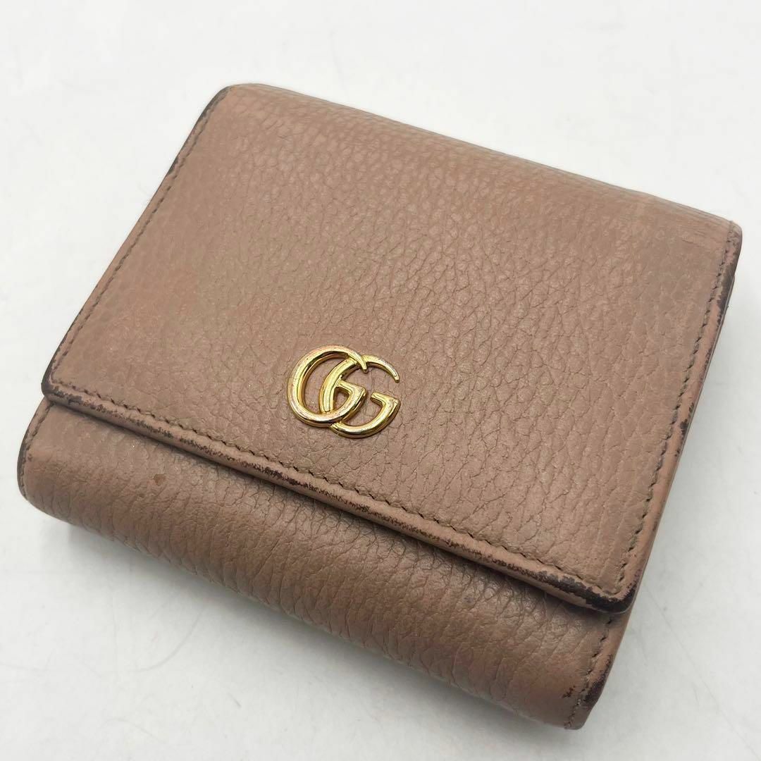 Gucci(グッチ)のグッチ GUCCI 折り財布 GGマーモント　グレージュ レディースのファッション小物(財布)の商品写真