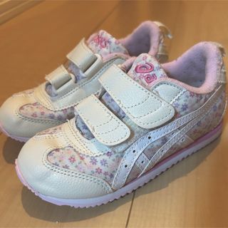 アシックス(asics)のasics アシックス17cm 花柄ピンク　(スニーカー)