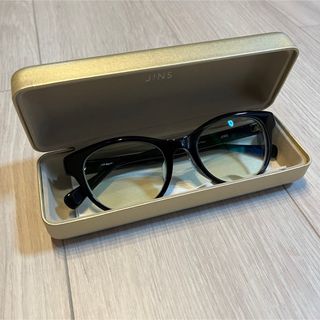 ジンズ(JINS)の【美品】JINS CLASSIC Bold フォックス アセテート 黒縁メガネ(サングラス/メガネ)