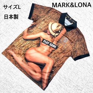 マークアンドロナ(MARK&LONA)のMARK&LONA マークアンドロナ　ゴルフ　半袖ポロシャツ　サイズL ブラック(ウエア)