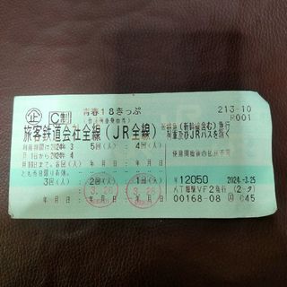 18きっぷ 3回分(鉄道乗車券)