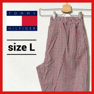 TOMMY HILFIGER - 90s 古着 トミーヒルフィガー イージーパンツ ゆるダボ チェック L 