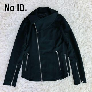 ノーアイディー(NO ID.)のNo ID.ノーアイディーライダースジャケット　ポリエステルブラック黒(ライダースジャケット)