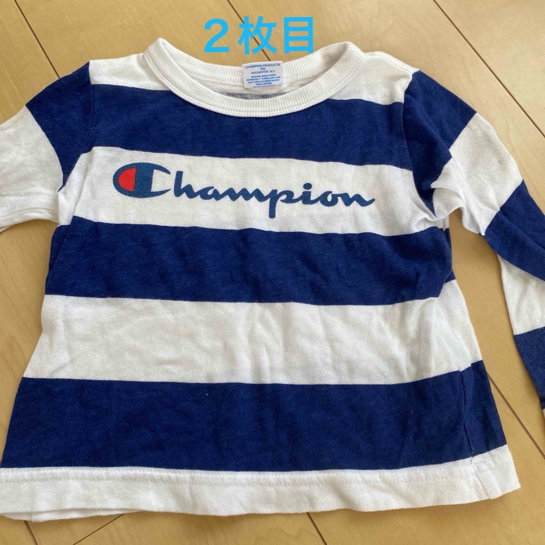 Champion(チャンピオン)のチャンピオン　２枚セット　90・95c長袖Tシャツ　ロンT キッズ/ベビー/マタニティのキッズ服男の子用(90cm~)(Tシャツ/カットソー)の商品写真