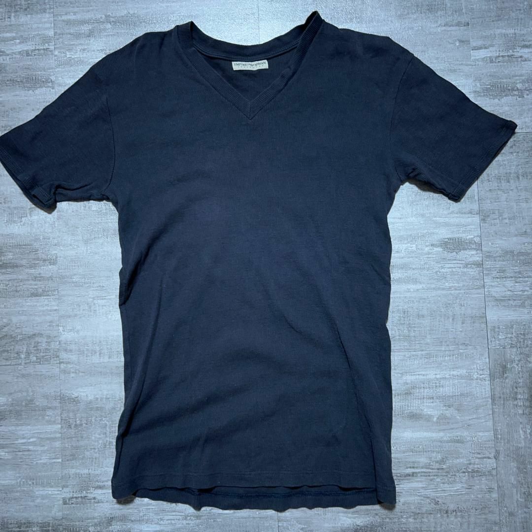 Emporio Armani(エンポリオアルマーニ)のエンポリオアルマーニ ARMANI リブ Vネック Tシャツ M メンズのトップス(Tシャツ/カットソー(半袖/袖なし))の商品写真