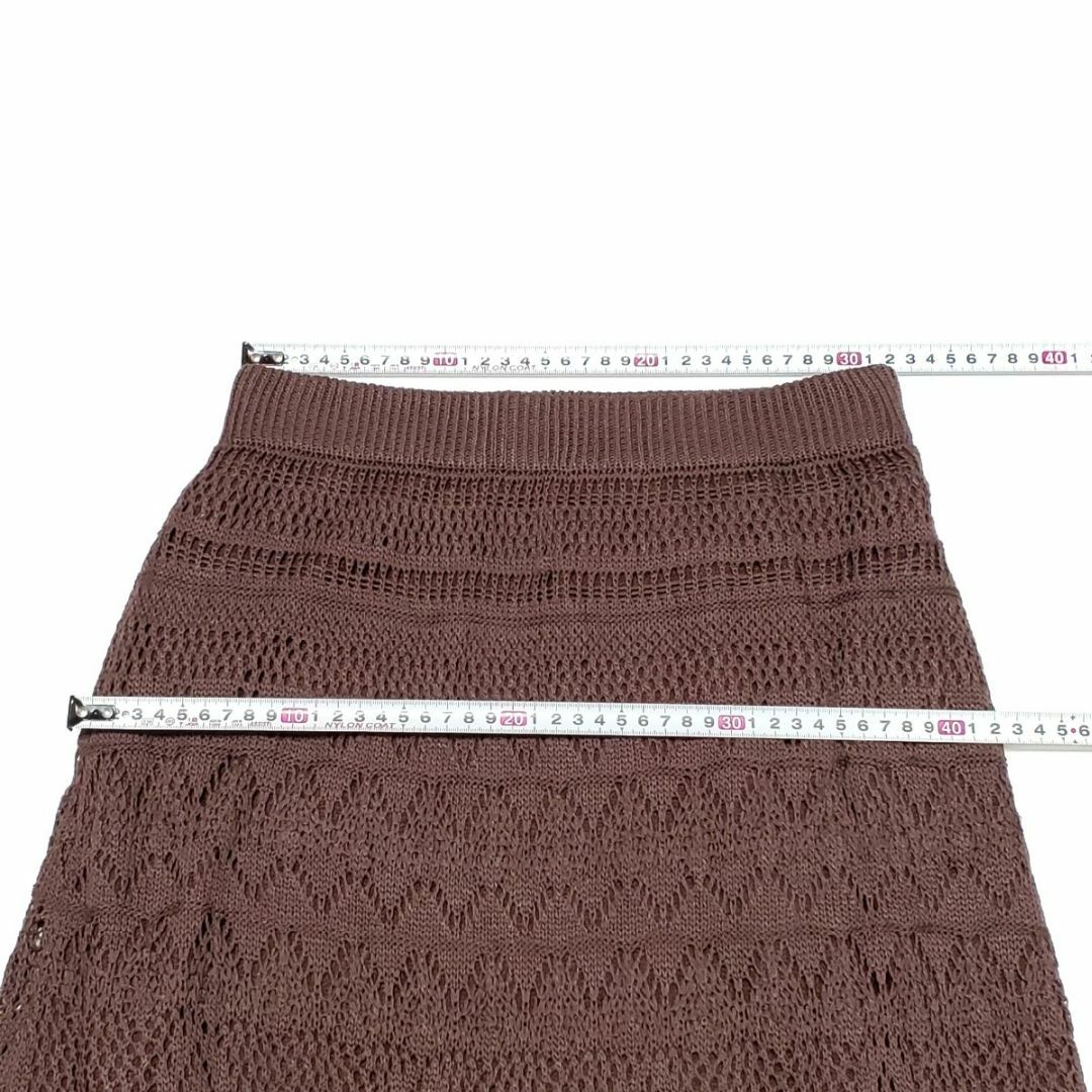 HOLIDAY アンティローザホリデー ブラウン 透かし編みフリンジスカート サ レディースのスカート(ロングスカート)の商品写真