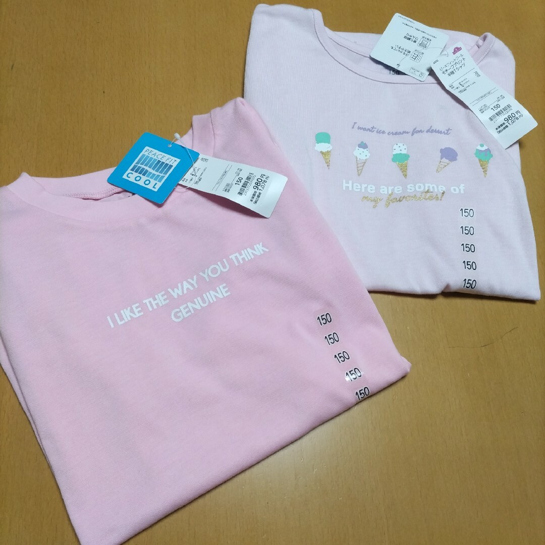 AEON(イオン)の新品半袖Tシャツ150まとめ売り　接触冷感 キッズ/ベビー/マタニティのキッズ服女の子用(90cm~)(Tシャツ/カットソー)の商品写真