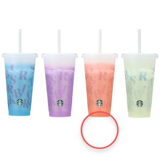 スターバックスコーヒー(Starbucks Coffee)のスターバックス ミステリーカラーチェンジングリユーザブルコールドカップ オレンジ(グラス/カップ)