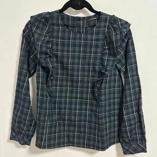 ダブルクローゼット(w closet)のwcloset 肩フリルチェックブラウス(シャツ/ブラウス(長袖/七分))