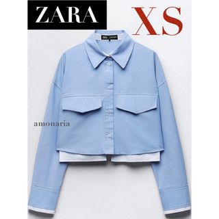 ザラ(ZARA)の【新品】ZARA クロップドオックスフォードシャツ　クロップド丈シャツ　シャツ(シャツ/ブラウス(長袖/七分))