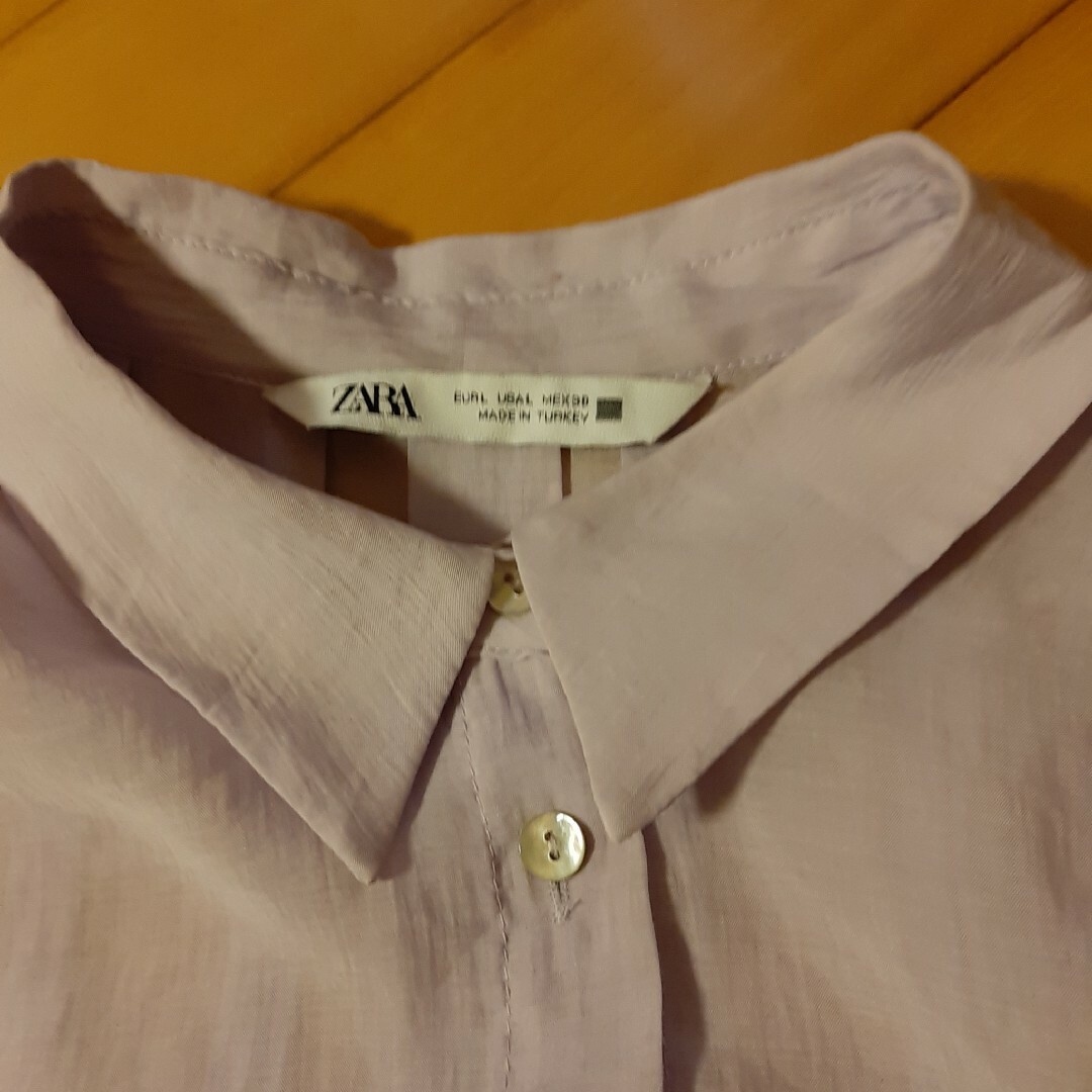 ZARA(ザラ)のZARA シフォンブラウス.L レディースのトップス(シャツ/ブラウス(長袖/七分))の商品写真