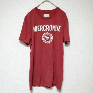 アバクロンビーアンドフィッチ(Abercrombie&Fitch)のAbercrombie＆Fitch　メンズ 半袖Tシャツ レッド サイズS（約M(Tシャツ/カットソー(半袖/袖なし))