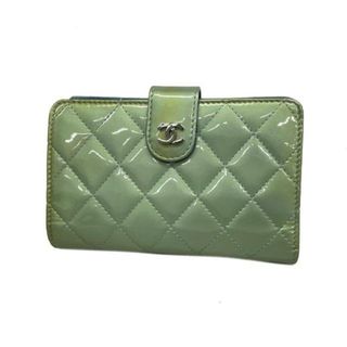 シャネル(CHANEL)の【4ge5456】シャネル 財布/マトラッセ/パテントレザー/ブルー/グリーン/シルバー金具 【中古】 レディース(財布)