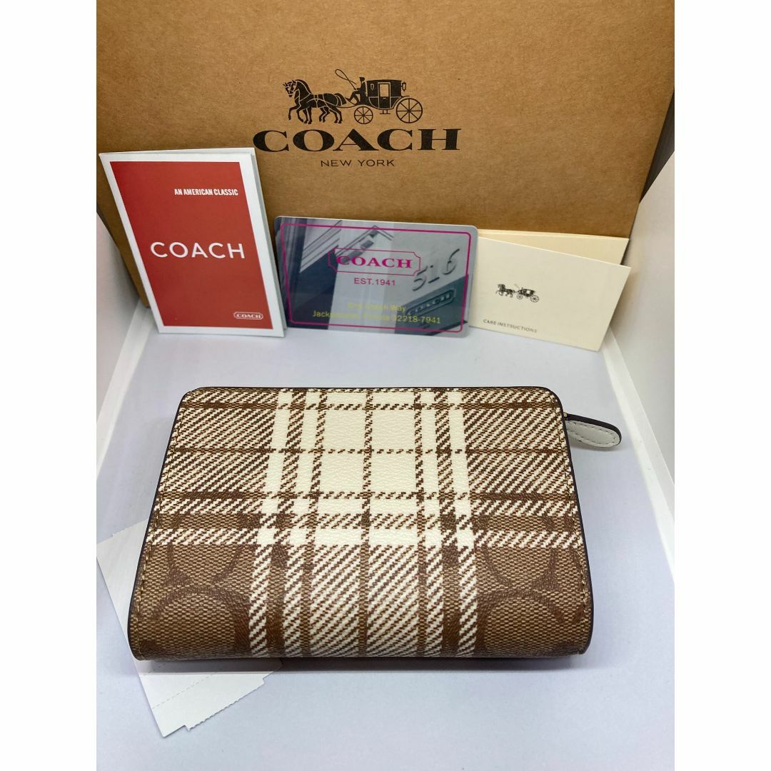 COACH(コーチ)のCOACH　コーチ　C6011　二つ折り財布　 ハンティング　プレードプリント レディースのファッション小物(財布)の商品写真