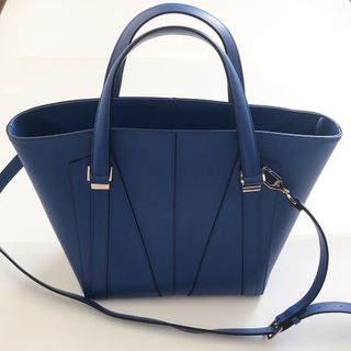 チャールズアンドキース(Charles and Keith)のCHARLES & KEITH 2WAY ハンドバッグ　ブルー(ハンドバッグ)