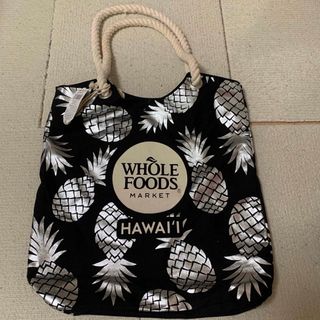 Whole Foods Marketオリジナルエコバッグ　パイナップル柄　黒(トートバッグ)