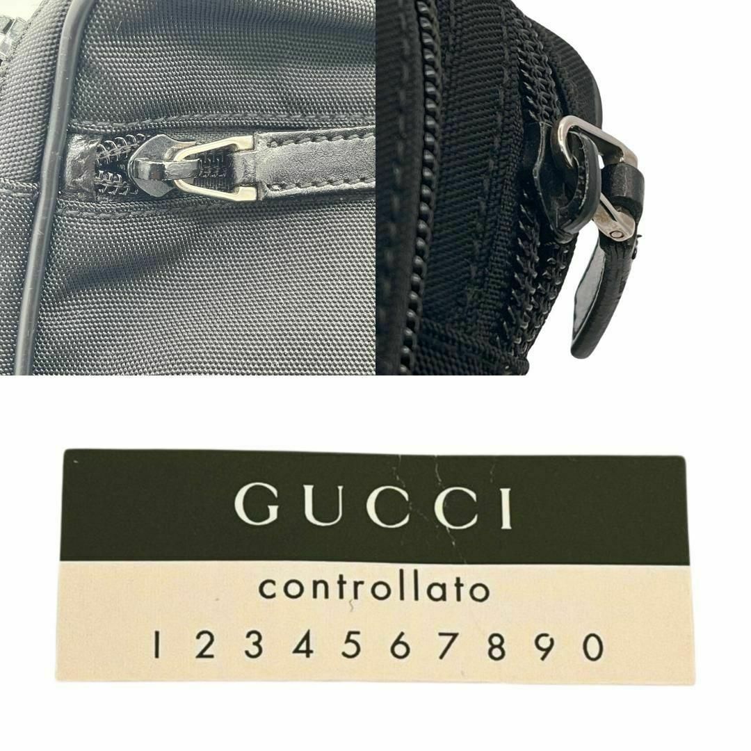 Gucci(グッチ)のGUCCI グッチ　ナイロンクラッチバッグ　シルバー金具　黒　018 1607 レディースのバッグ(クラッチバッグ)の商品写真