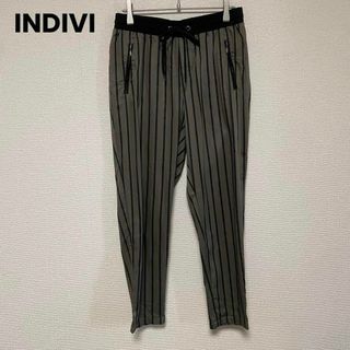 インディヴィ(INDIVI)のx79 INDIVI インディヴィ 艶感ストライプパンツ カジュアルパンツ(カジュアルパンツ)