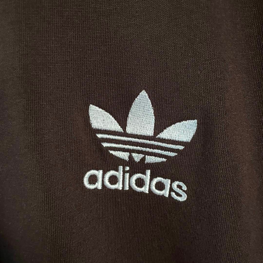 adidas(アディダス)のアディダス リンガーTシャツ 半袖 ラグラン 刺繍 トレフォイルロゴ 茶 L メンズのトップス(Tシャツ/カットソー(半袖/袖なし))の商品写真