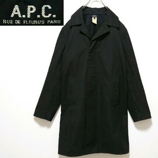 A.P.C - LOOK使用 A.P.C. ウールツイードマックコート ダークネイビー A.P.C - LOOK使用 A.P.C. ウールツイードマックコート ダークネイビー