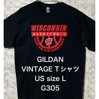 ギルタン(GILDAN)の【レア】US古着 ビッグサイズ L size GILDAN Tシャツ ブラック(Tシャツ/カットソー(半袖/袖なし))