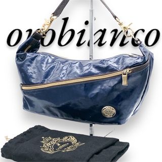 オロビアンコ(Orobianco)の美品 Orobianco オロビアンコ ショルダーバッグ ネイビー 金具  紺(ショルダーバッグ)