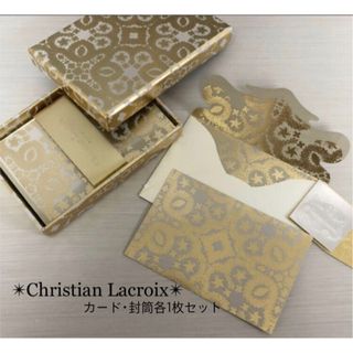 クリスチャンラクロワ(Christian Lacroix)の✴︎Christian Lacroix✴︎メッセージカード   ゴールド゜　.(カード/レター/ラッピング)