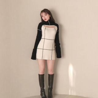 スナイデル(SNIDEL)のandmary ワンピース milo mini dress ivory(ミニワンピース)