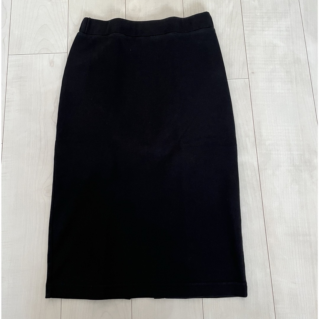 MUJI (無印良品)(ムジルシリョウヒン)の無印良品　ブラックタイトスカート レディースのスカート(ひざ丈スカート)の商品写真
