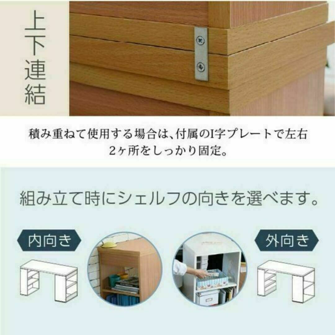 収納棚付 ユニットデスク 本棚付 コンパクト シェルフ付 書斎机 パソコンデスク インテリア/住まい/日用品の机/テーブル(オフィス/パソコンデスク)の商品写真