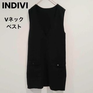 インディヴィ(INDIVI)のck86 インディヴィ/Vネックニットジレ/チュニック/ノースリーブベスト(ベスト/ジレ)